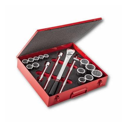 USAG U06120018 - Assortiment en coffret tôle de douilles 12 pans (17 pièces)
