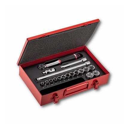 USAG U06120008 - Assortiment en coffret tôle de douilles 6 pans (18 pièces)