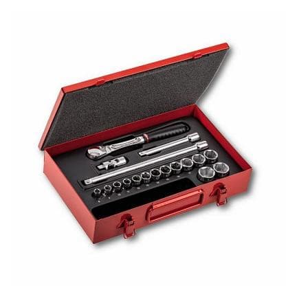USAG U06120009 - Assortiment en coffret tôle de douilles 6 pans (18 pièces)