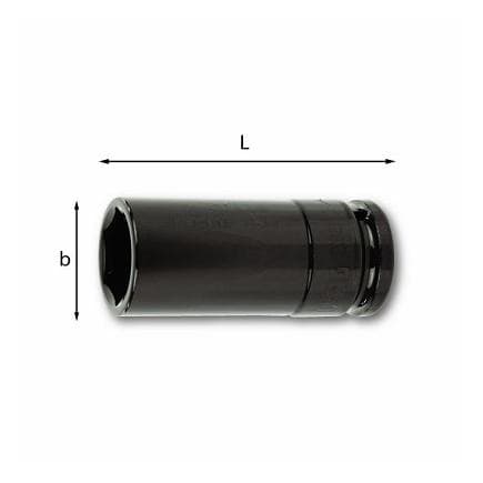 USAG U02350280 - Clés à douilles 1'' impact longues à paroi mince 6 pans