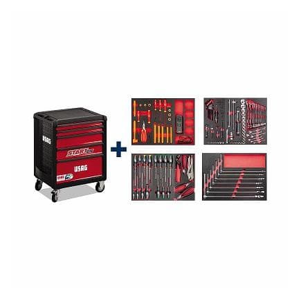 USAG U05168025 - Chariot Start avec assortiment de maintenance pour voitures hybrides et électriques (133 pièces)