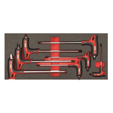 USAG U05191945 - Assortiment de 7 clés mâles hexagonales avec poignée bi-matière en module mousse