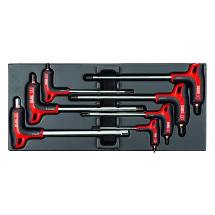 USAG U05191860 - Assortiment de 7 clés mâles hexagonales avec poignée bi-matière dans module thermoformé vide