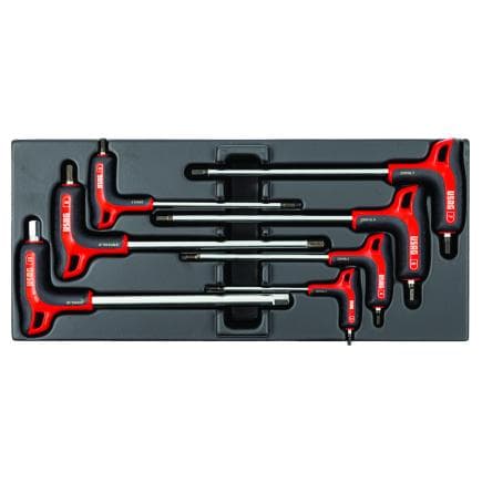 USAG U05191861 - Assortiment de 7 clés mâles hexagonales à tête sphérique avec poignée bi-matière dans module thermoformé vide