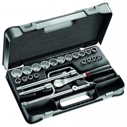 USAG U06070303 - Assortiment de cliquet 1/2'' en coffret ABS avec douilles 12 pans (30 pièces)