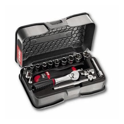 USAG U06060105 - Assortiment de cliquet 1/4'' en coffret ABS avec douilles 6 pans en pouces (17 pièces)