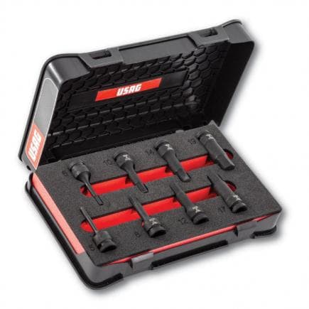 USAG U02342513 - Assortiment de douilles impact 1/2'' pour vis six pans creux en coffret ABS (8 pièces)