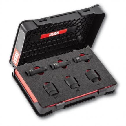 USAG U02359283 - Assortiment de douilles impact 6 pans mâles et 12 pans 1/2'' en coffret ABS (6 pièces)