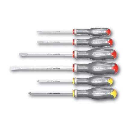 USAG U03240680 - Jeu de 6 tournevis en acier inoxydable pour vis à fente et vis cruciforme PHILLIPS®