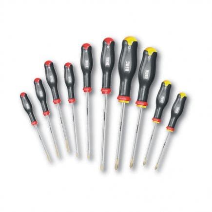 USAG U03240655 - Jeu de 10 tournevis pour vis à fente et vis cruciformes PHILLIPS®