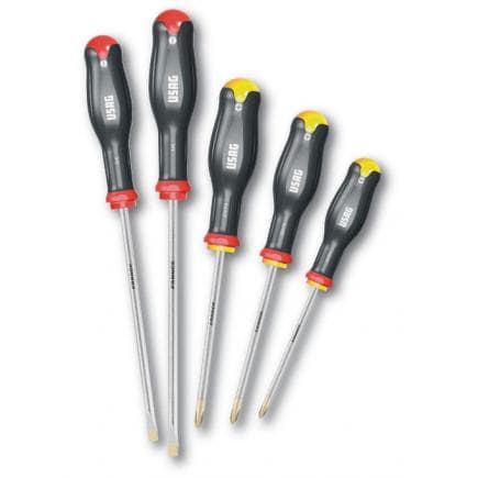 USAG U03240645 - Jeu de 5 tournevis pour vis à fente et vis cruciformes PHILLIPS®