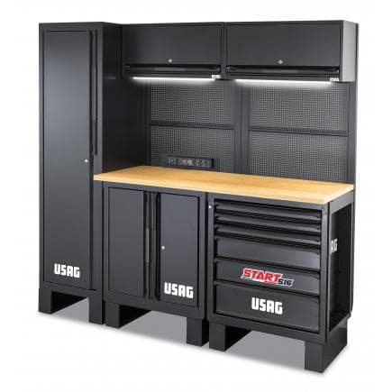 USAG U05160232 - Meuble d'atelier - plate-forme bois - 1950 x 650 x 2000 mm