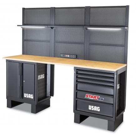 USAG U05160234 - Meuble d'atelier - plate-forme bois - 2175 x 650 x 2000 mm