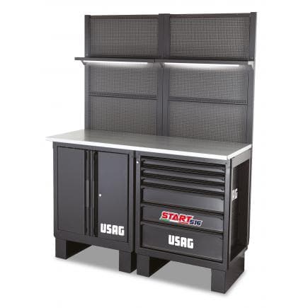 USAG U05160235 - Meuble d'atelier - plate-forme acier - 1450 x 650 x 2000 mm