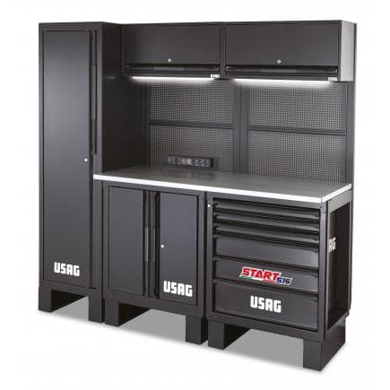 USAG U05160236 - Meuble d'atelier - plateforme acier - 1950 x 650 x 2000 mm