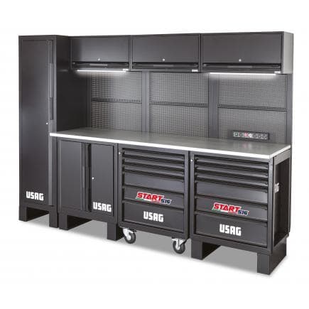 USAG U05160237 - Meuble d'atelier - plate-forme acier - 3215 x 650 x 2000 mm