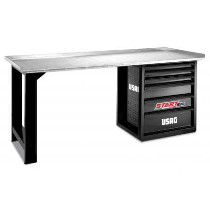 USAG U05160023 - Établi START avec plateau en acier - 6 tiroirs (vide)