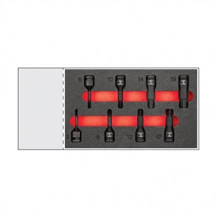 USAG U05191025 - Assortiment de clés à douilles impact six pans creux 1/2'' (8 pièces)