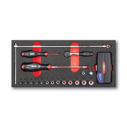 USAG U05191020 - Assortiment de cliquets, embouts et clés à douilles impact 1/4'' (50 pièces)