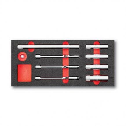 USAG U05191022 - Assortiment avec jeu de clés à douilles pour bougies d'allumage et bougies de préchauffage (9 pièces)