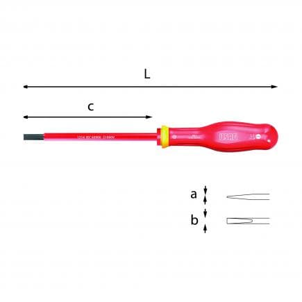 USAG U00910004D - Tournevis pour vis à fente 1000 V