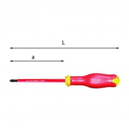 USAG U00910025D - Tournevis pour vis cruciformes PHILLIPS® 1000 V