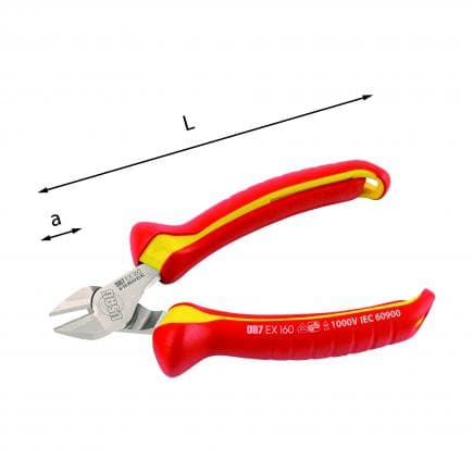 USAG U00870108D - Pinces coupantes isolées 1000 V à tranchant diagonal