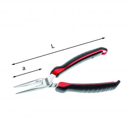 USAG U01330150D - Pinces à becs demi-ronds extra-longs, droits