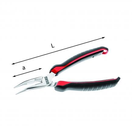 USAG U01330160D - Pinces à becs demi-ronds extra-longs, coudés à 45°