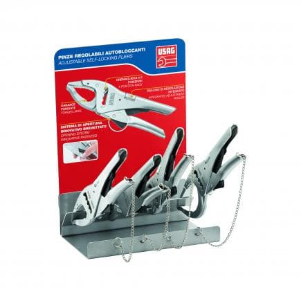 USAG U01340010 - Présentoir de comptoir pour pinces multiprises autobloquantes (8 pièces)