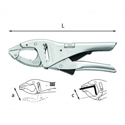 USAG U01350535 - Pince multiprise autobloquante à crémaillère à becs articulés