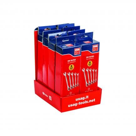 USAG U02856090 - Présentoir de comptoir en carton avec 8 jeux de clés mixtes à cliquet 285 KA/SE5