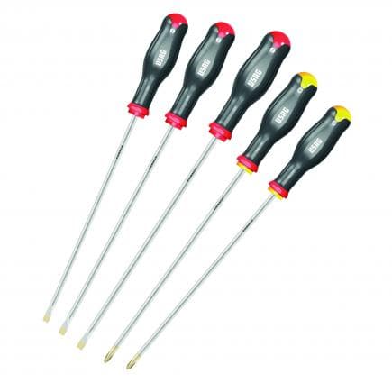USAG U03240422 - Jeu de tournevis longs pour vis à tête fendue et Phllips® (5 pcs.)