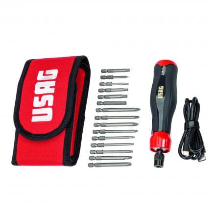 USAG U03240801 - Sac avec tournevis électrique et embouts (16 pièces)