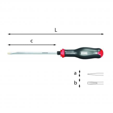 USAG U03240535D - Tournevis avec zone de frappe pour vis à tête fendue