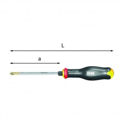 USAG U03240542D - Tournevis avec zone de frappe pour vis Phillips