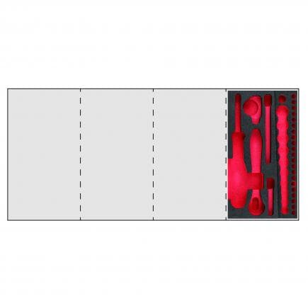 USAG U05191050Q - Module en mousse bicolore pour clés à cliquet, douilles et accessoires (vide)