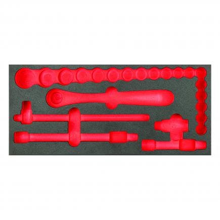 USAG U05191048Q - Module en mousse bicolore pour clés à cliquet, douilles et accessoires (vide)