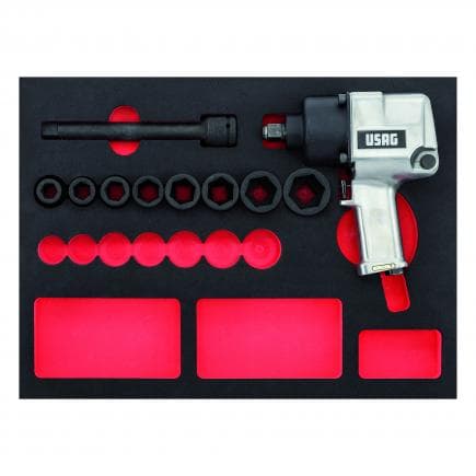 USAG U05191040 - Module en mousse bicolore avec clé à chocs et douilles à chocs (12 pièces)