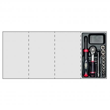 USAG U05190806 - Module thermoformé à cliquets et douilles 1/4'' (12 pcs)