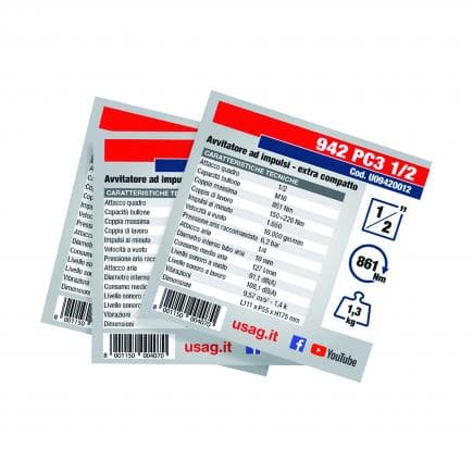 USAG U60025027 - Kit de 26 cartes pour outils pneumatiques