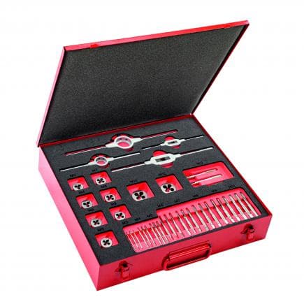 USAG U06180050 - Assortiment de tarauds et de clés à tarauds en coffret en tôle d'acier (40 pièces)
