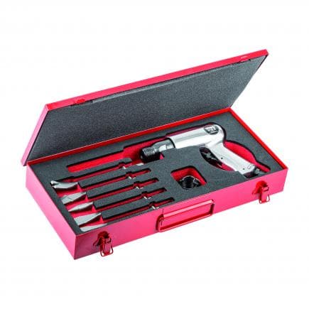USAG U09180009 - Assortiment avec marteau pneumatique et ciseaux en coffret en tôle d'acier (7 pièces)