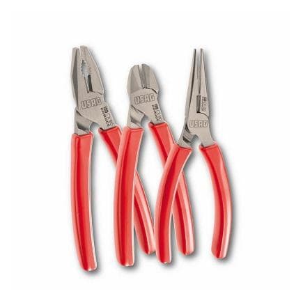 USAG U01500211 - ASSORTIMENT DE PINCE UNIVERSELLE, PINCE À BECS DEMI-RONDS DROITS ET PINCE COUPANTE À TRANCHANT DIAGONAL (3 PIÈCES)