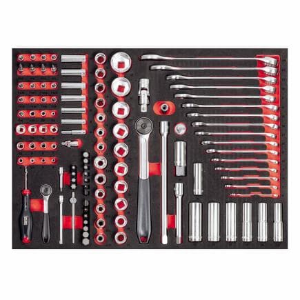 USAG U05190601 - Jeu de clés à douille en mousse bicolore (116 pcs.)