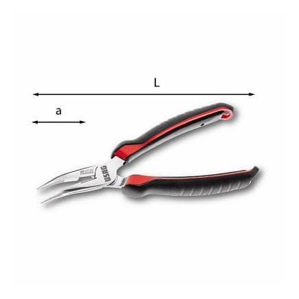 USAG U01330160 - PINCES À BECS DEMI-RONDS, TRÈS LONGS, COUDÉS À 45°