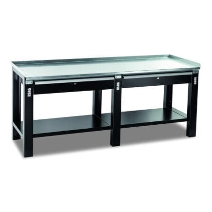 USAG U05060154 - Etabli avec plateau en acier et 2 tiroirs