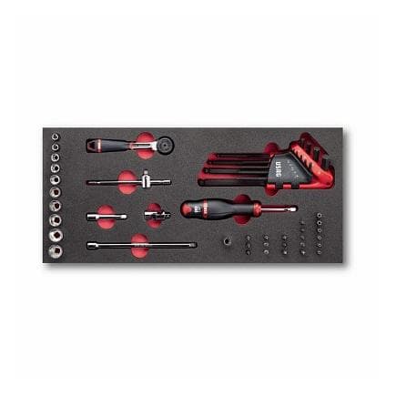 USAG U05190940Q - 519 M 613AEAV Modulo vuoto assortimento cricchetti, bussole e brugole (46 pz)
