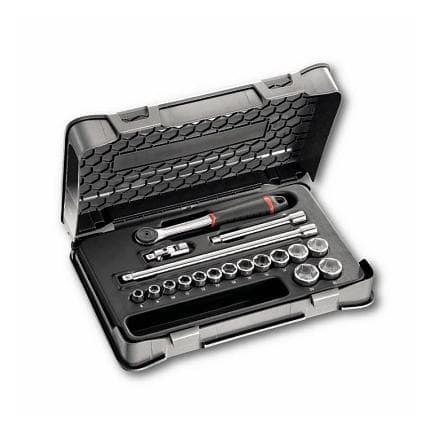 USAG U06040202 - ASSORTIMENT EN COFFRET ABS DE DOUILLES 6 PANS (18 PIÈCES)