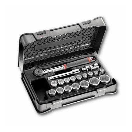 USAG U06050302 - ASSORTIMENT EN COFFRET ABS DE DOUILLES 6 PANS (19 PIÈCES)